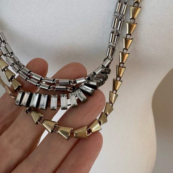 Stella & Dot SUTTON-Wear 5 Ways-Mixed Metal Statement Necklace - Picture 6 of 7